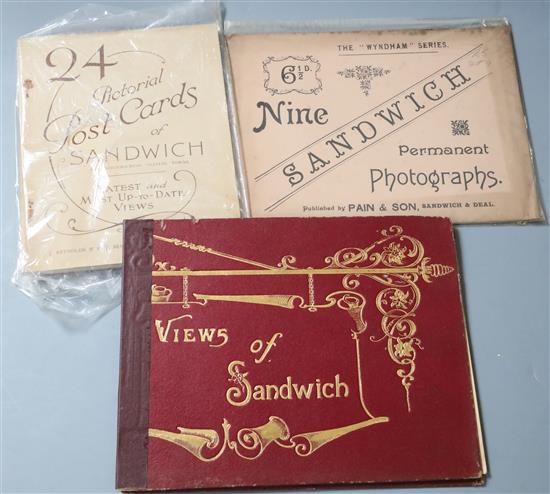 SANDWICH: 3 late 19th century photographic albums:-